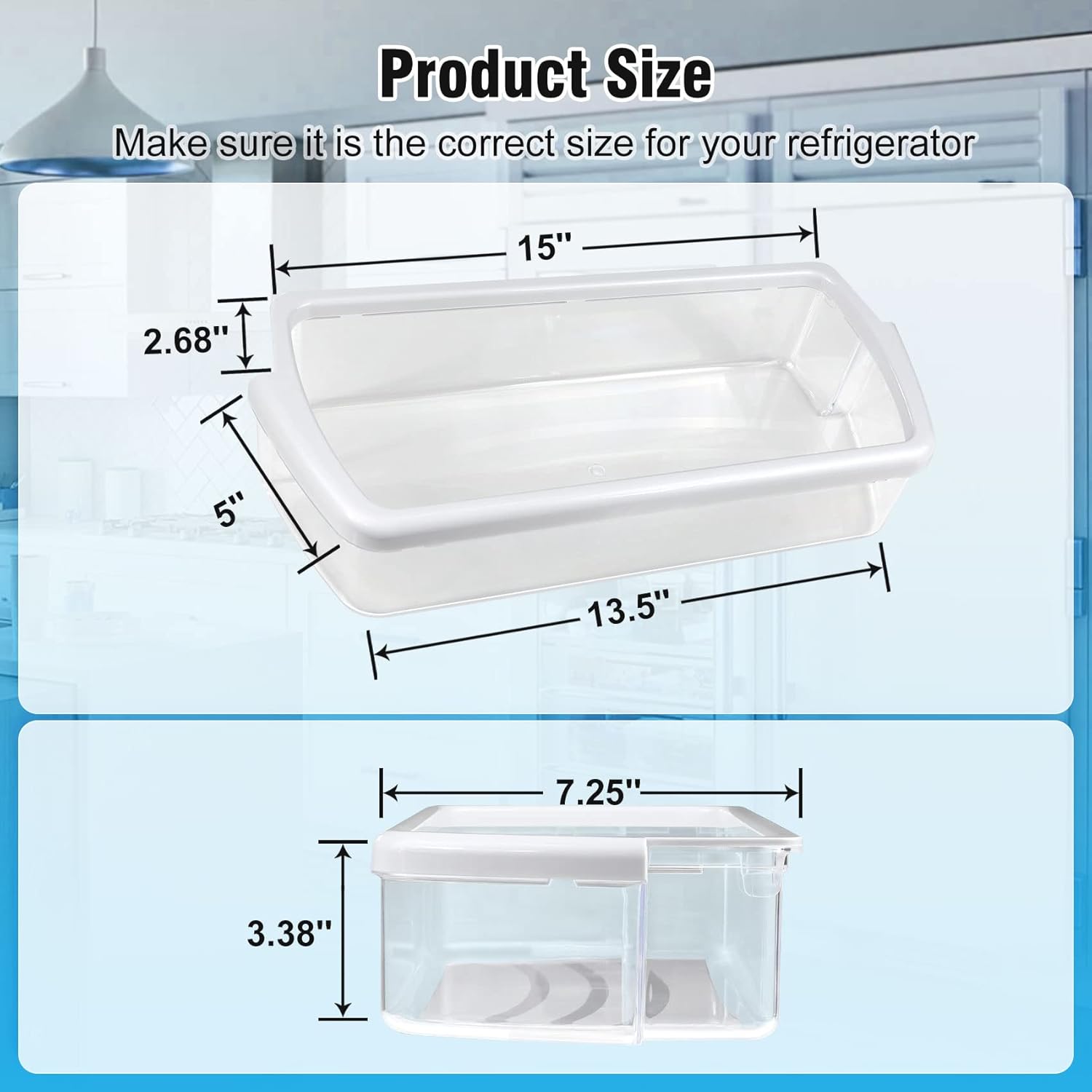 2188656 (Upper) Crisper Bin & 2188664 (Lower) Crisper Drawer & W10321304 Refrigerator Door Shelf Bin