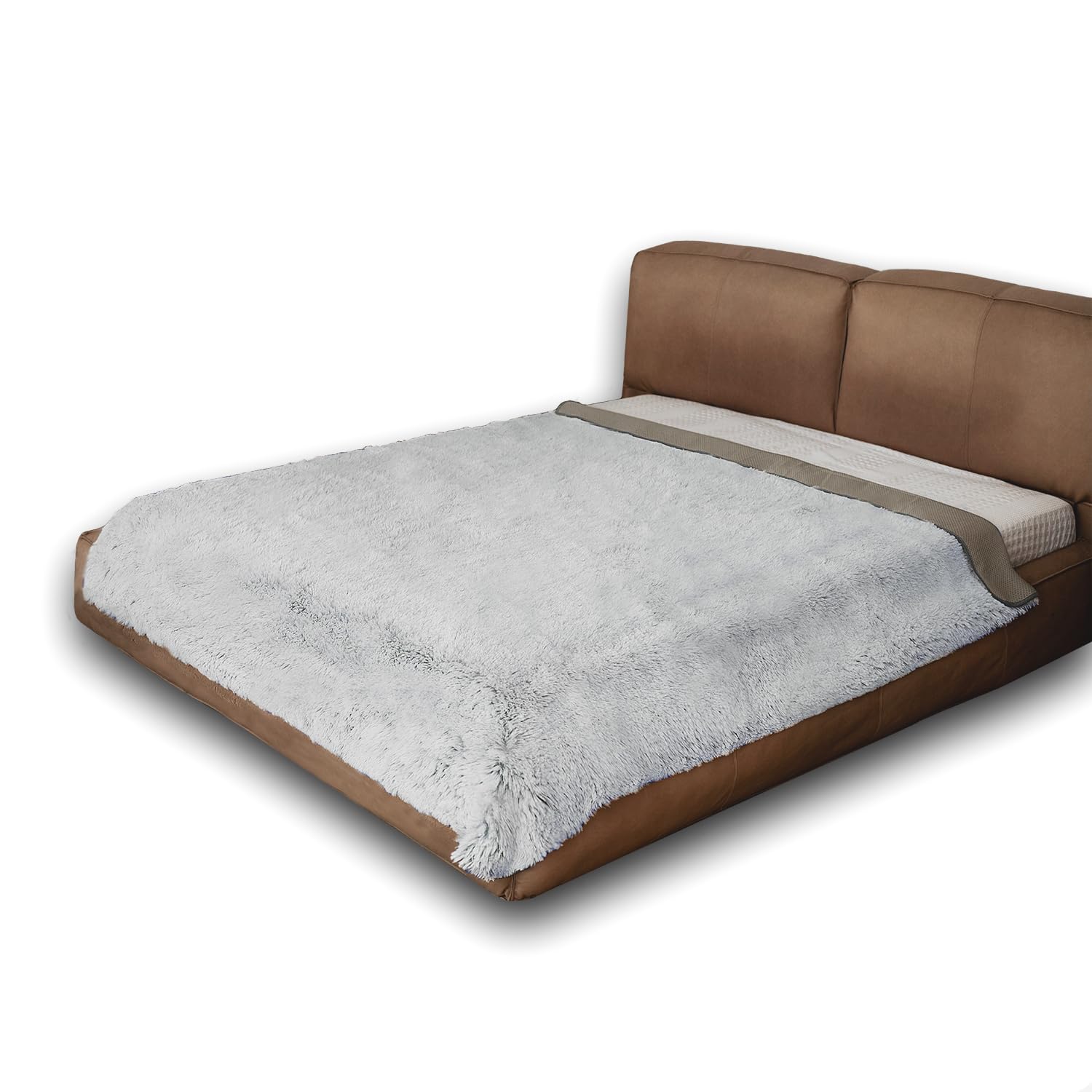 Waterproof Dog Bed Cover, Soft Plush Pet Blanket with Anti-Slip Back for Bed Couch Sofa, Furniture Protector for Small, Medium and Large Dogs and Cats (Magic Gray, 82"x102")