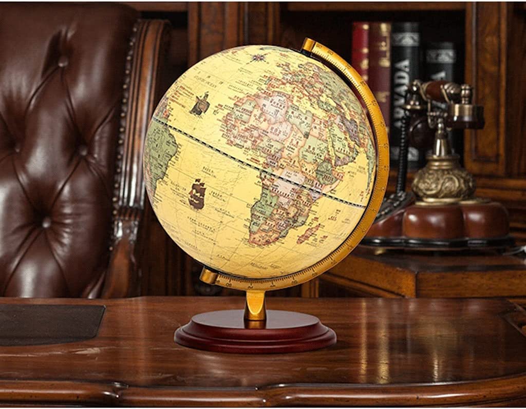 Globo terrestre, Globo Illuminato Con Base In Legno Da 12,5 Pollici Retrò(25cm Light)