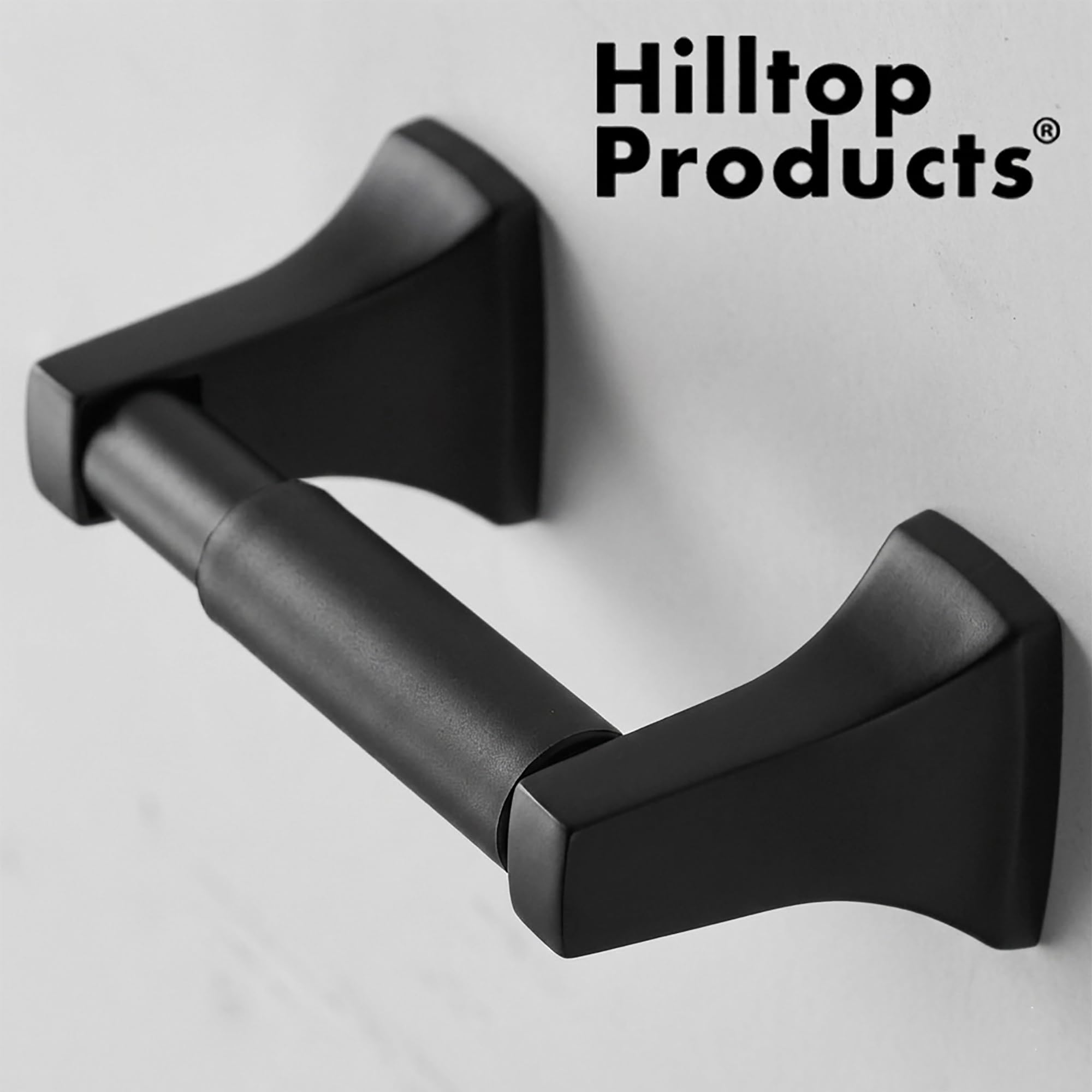 Lot de 2 supports de papier toilette, rouleau de rechange à ressort pour papier toilette, noir