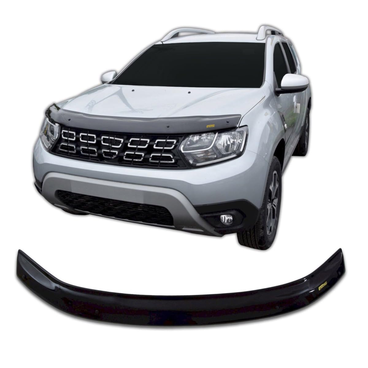 SCOUTT Deflettore Protezione Cofano per Dacia Duster 2017-2024, Migliora l'Aerodinamica dell'Auto, e Spoiler, Nero