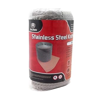 MAISHI 5" x 32ft Knitted 304 Stainless Steel Mesh, No Rust Steel Wool Alternative, Mice Proofing Filler for Weep Holes & Vents, Flexible Chew Proof DIY Pest Barrier for Home