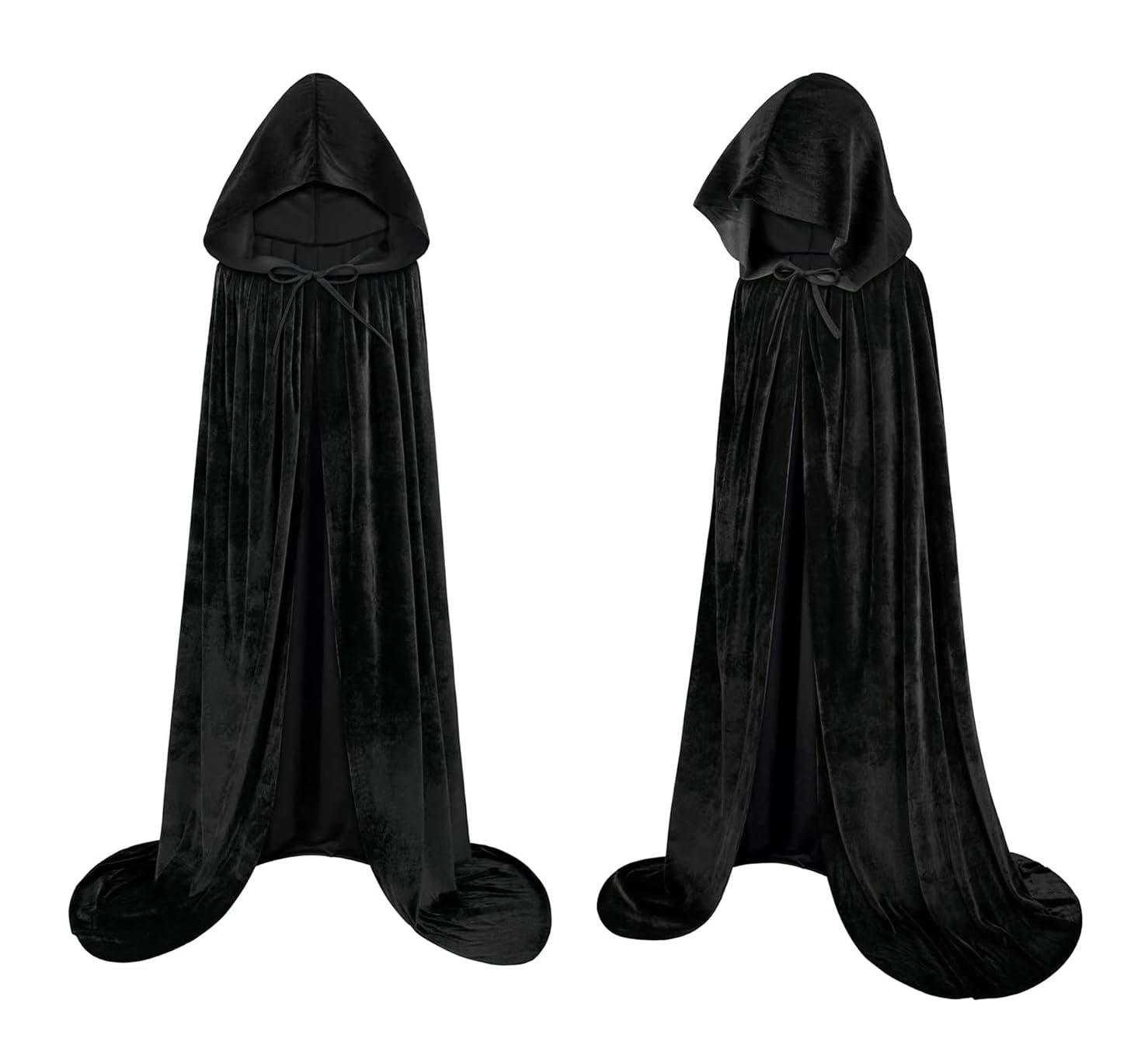 Cape De Vampire Réversible Noir/rouge 150cm Avec Capuche - Déguisement Halloween, Cosplay Médiéval - Pour Homme Et Femme - 5