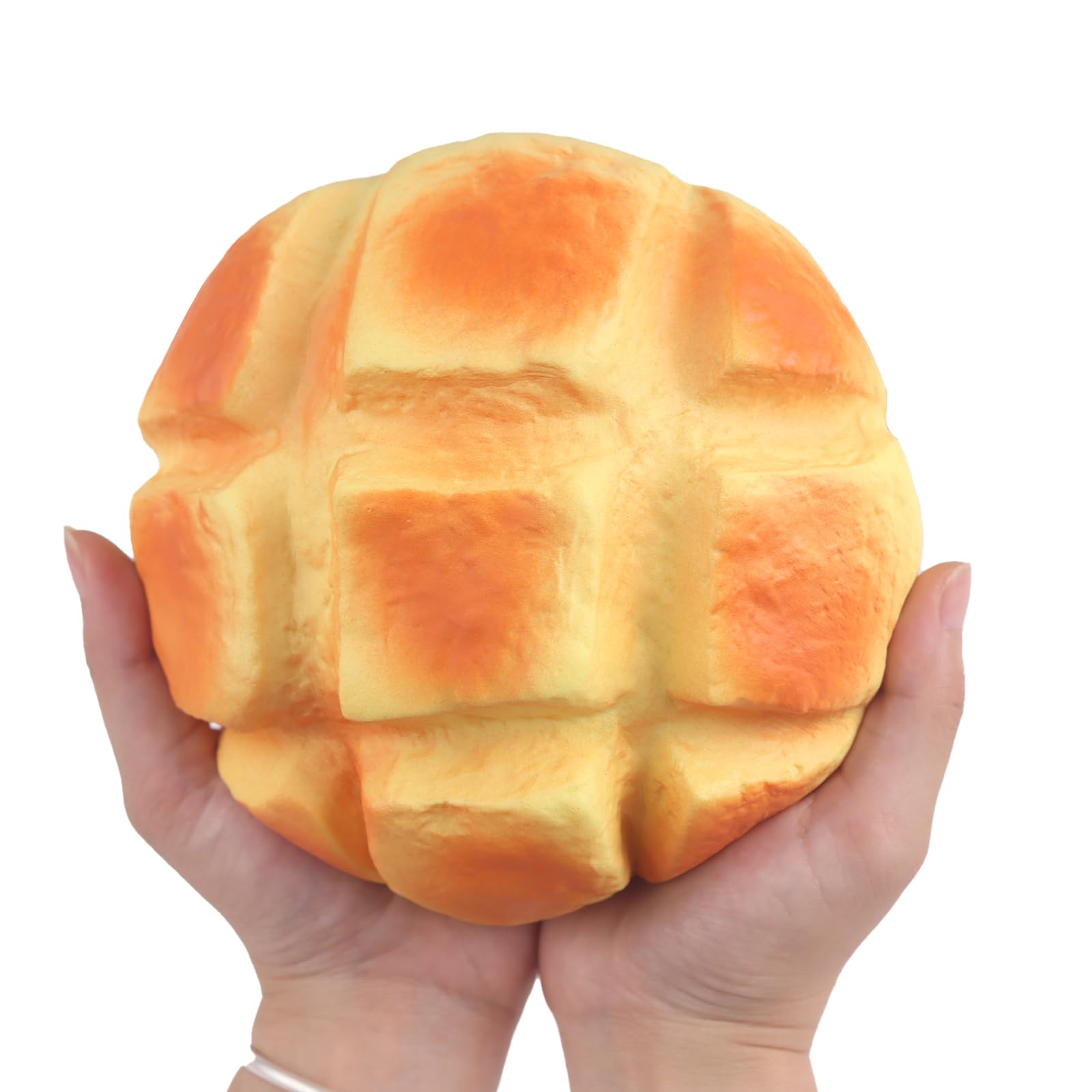 Anboor Jumbo Bread Squishies 6.8 Inch Slow Rising Squishy Toy for Kids Adults Soft Pineapple Bun Stress Relief Realistic Food Cute Squeeze Squish Toy (Yellow)