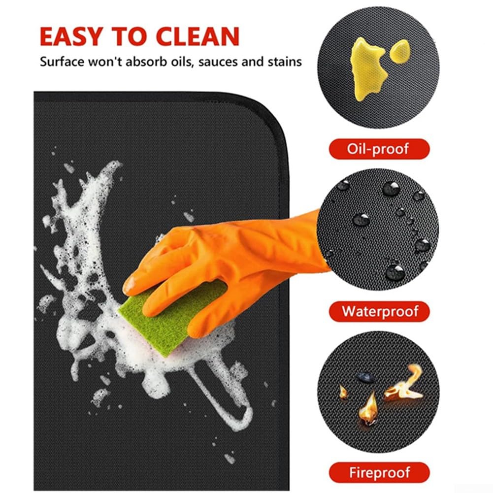 Tapis ignifuge résistant à la chaleur avec caractéristiques ignifuges, adapté pour les barbecues extérieurs, les fumoirs, les foyers et les poêles, imperméable et résistant à l'huile pour un nettoyage