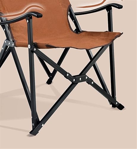 Miniatura 4 de Silla plegable para exteriores silla de campamento silla de aleación de aluminio taburete de pesca portátil silla de playa casual color café-2