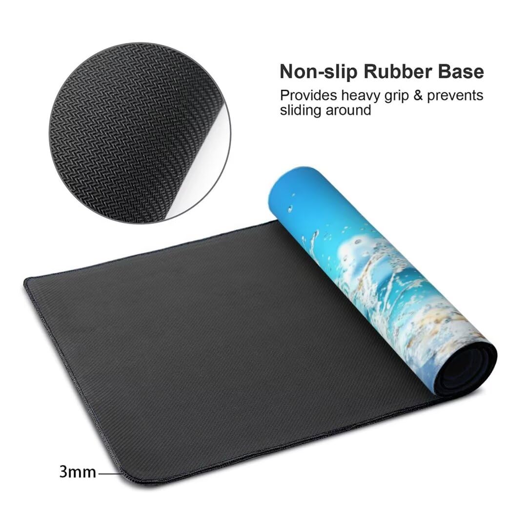 Alfombrilla de ratón 1400x600x3 MM, Alfombrilla Ratón XXL Extendida de Gran Tamaño con Bordes Cosidos, Base de Goma Antideslizante Almohadilla para Teclado, Champán de Frutas S-11063