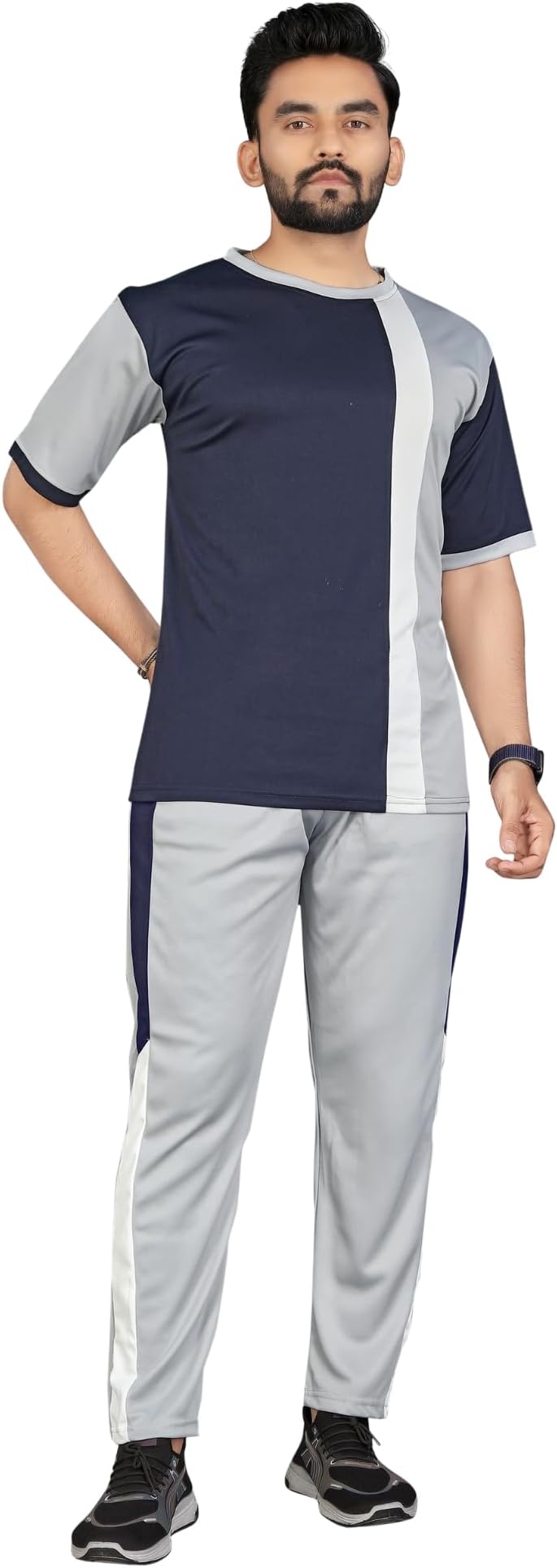 Men's Track Set For Casual And Sports Activity | Cotton Fabric| Half Sleeve Round Neck Top & Track Pants |Soft Texture | Regular Fit | LAXMI -01- WINTAR