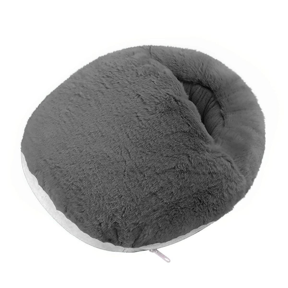 AOHAOElectric Heated Foot Warmer USB Heating Feet Soft Plush Heater Detachable Winter Anti-Slip Heating Shoe Cozy Fast Heating Slipper Shoe for Men Women Winter Home(grey)