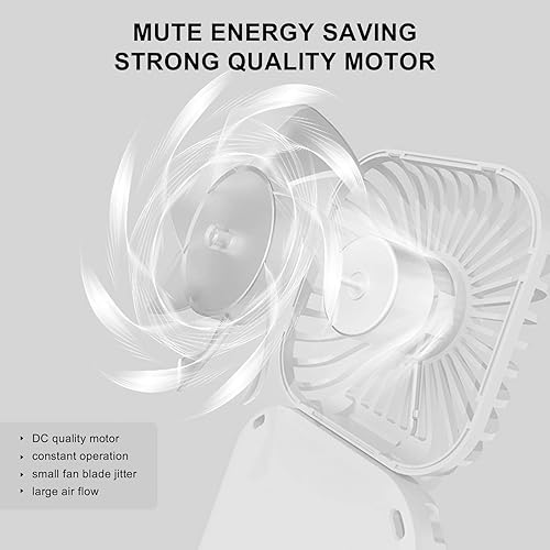 Miniatura 2 de SiuSiuG Ventilador de cuello portátil mini ventilador manos libres USB recargable ventilador plegable personal de 3 velocidades ajustables ideal