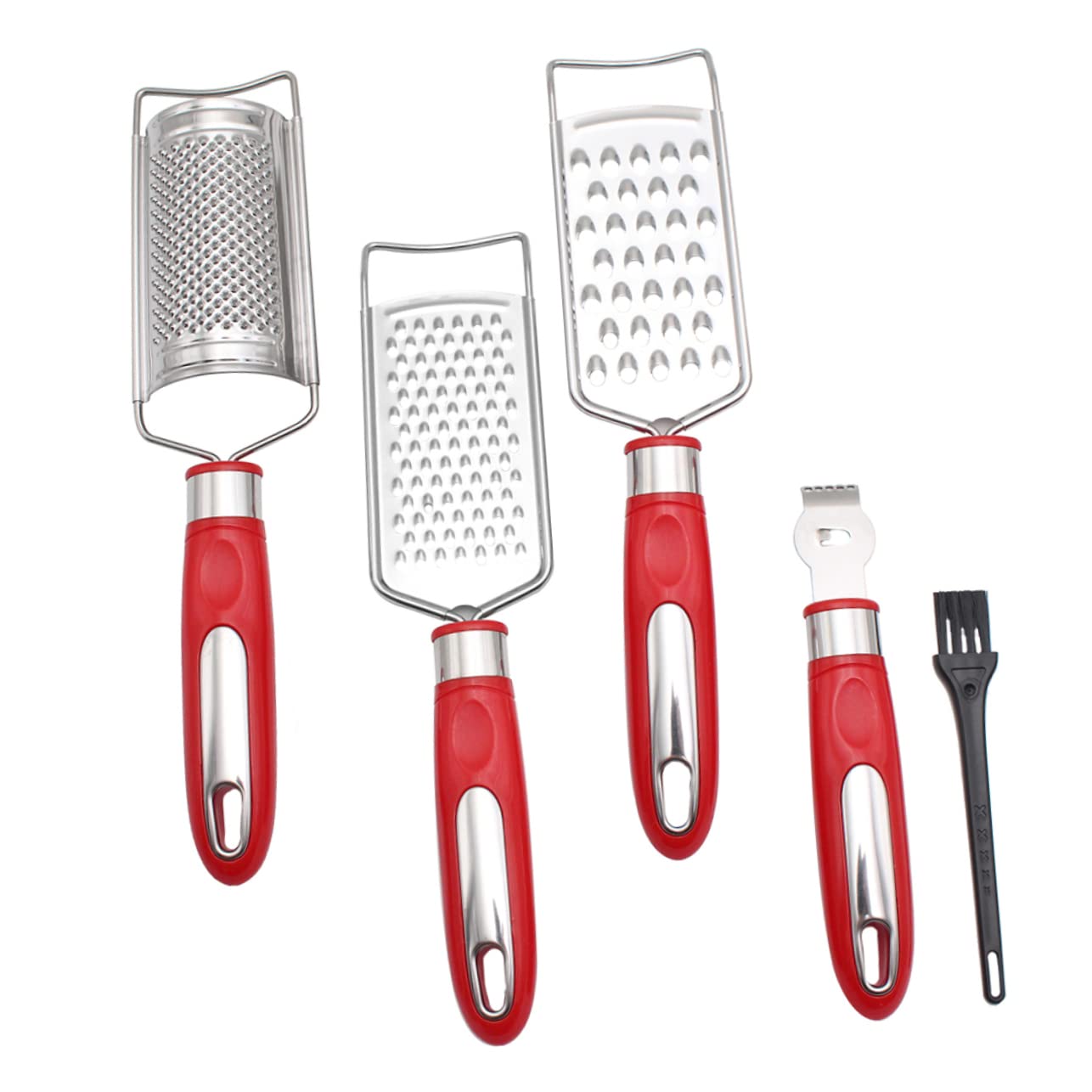 OKUMEYR Ergonomic Handle Cheese Grater 5-piece Set Melon Shaved Cheese Grater Vegetable Chopper Slicer Cutting Tool Kitchen Essential