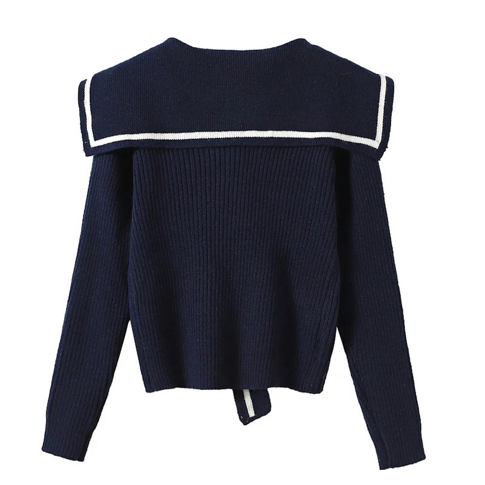 Maglione Donna Cardigan Collar Cardigan Autumn Women A Pezzi Single Maglione A Maniche Lunghe Casual Knictwear in Stile Preppy in Stile
