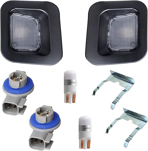 Miniatura 9 de HERCOO Luces de matrícula, lente de lámpara, clips negros, carcasa compatible con Dodge Ram 2003-2018 1500 2500 3500 de repuesto para parachoques
