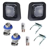 HERCOO LED License Plate Light Lens Rear Lamp Socket Black Cover Housing Clip Retainer Compatible with 2003-2018 Dodge Ram 1500 2500 3500 Pickup Truck Rear Step Bumper Aftermarket Repalcement