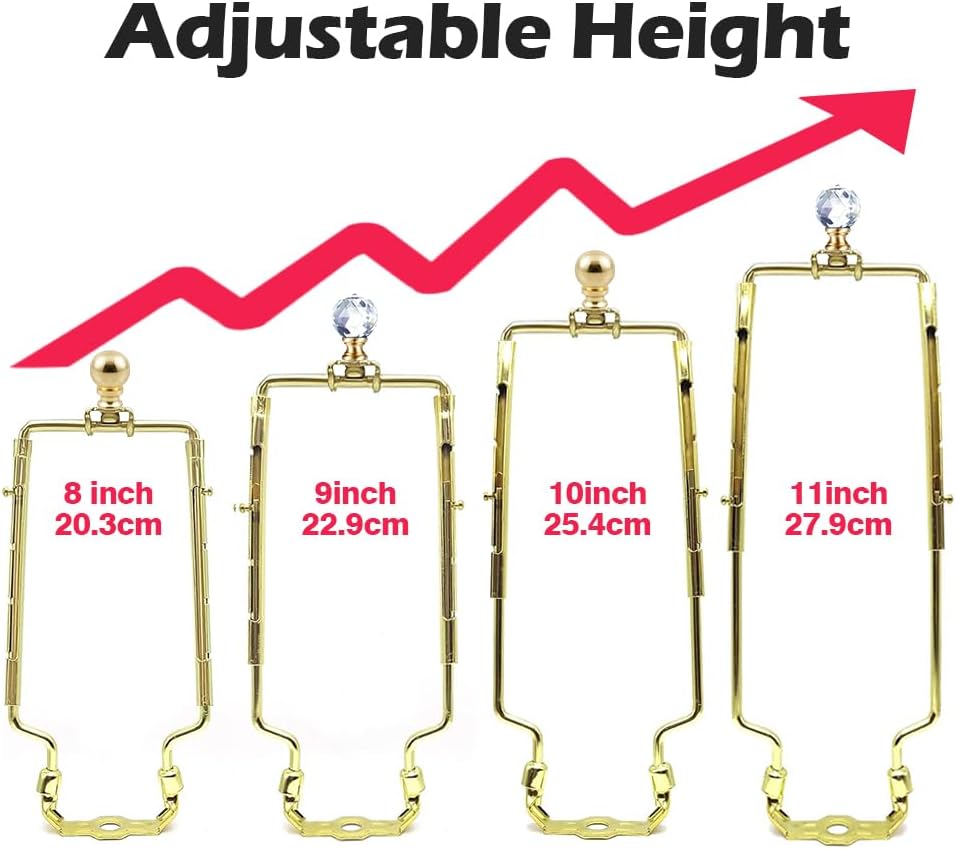 1Pcs Gold Lamp Harp, Adjust 8 9 10 11inch Lamp Shade Harp Holder