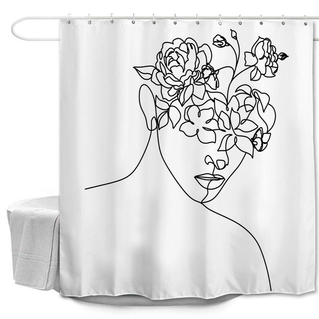 A.Monamour Duschvorhang Galaxie Glitzer – Wasserdicht, Schimmelresistent 165x180 Cm
