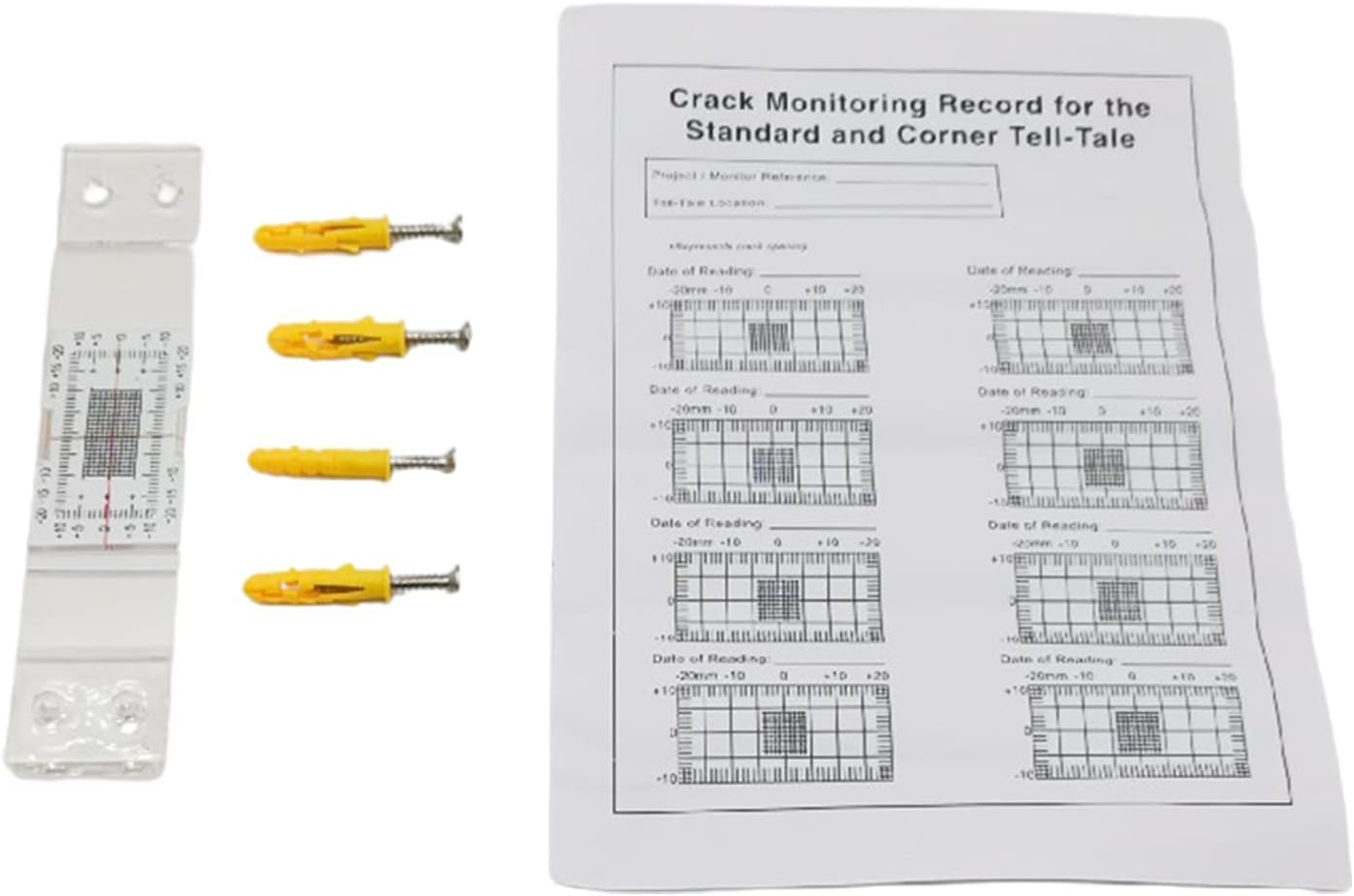 Crack Gauge Monitor Manuale per Misurazione Lesioni e Crepe Muratura 3 Set
