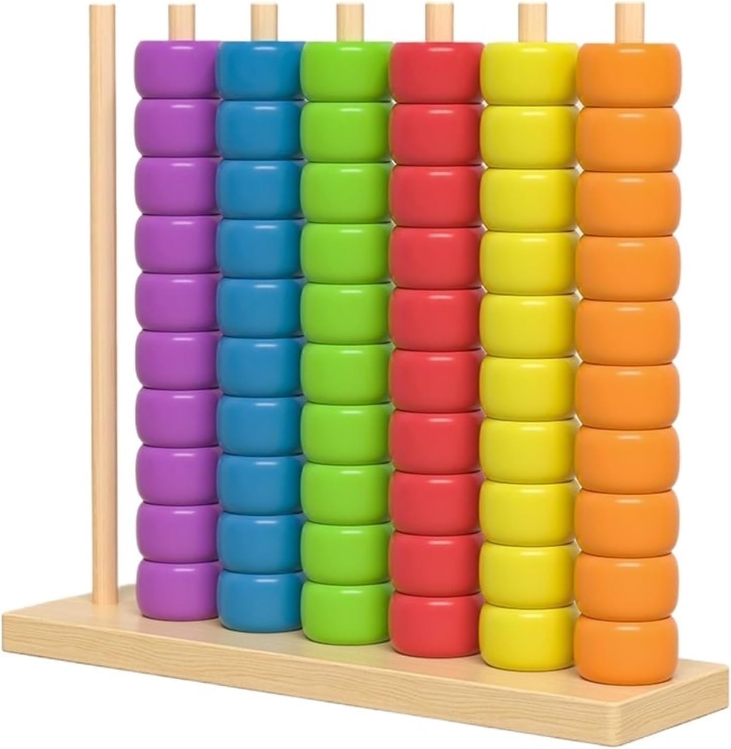 Color Matching Stacking Puzzle Game, Fast Pattern Challenge Ring Stack Puzzle for 2 Players Competitive Tabletop Brain Teaser for Family Game Night with Racks,Rings,Cards(1Set)