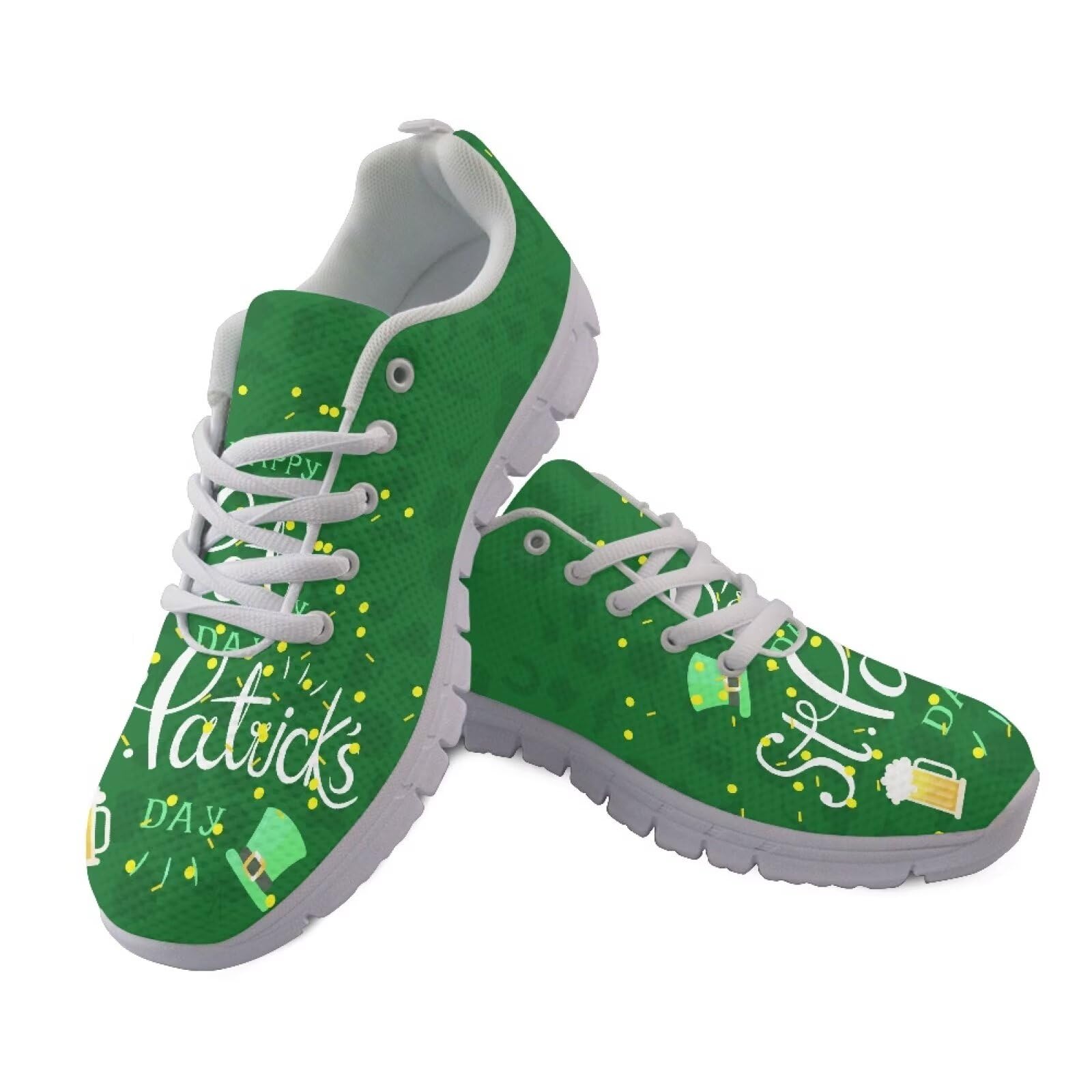 KEIAHUAN Sneakers for Women Running Shoes St. Patrick's Day Shoes Trail Non-Slip Athletic Sneakers Comfort Go Easy Walking Lace-up Footwear