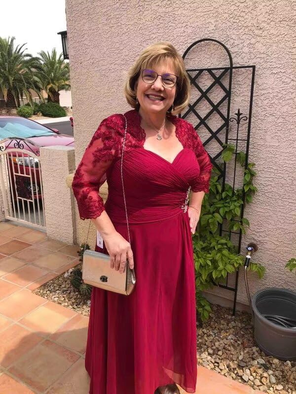 Lace Appliques Chiffon Mother of The Bride Dress Long Sweetheart A-Line Mother of Groom Dress for Women AU0964