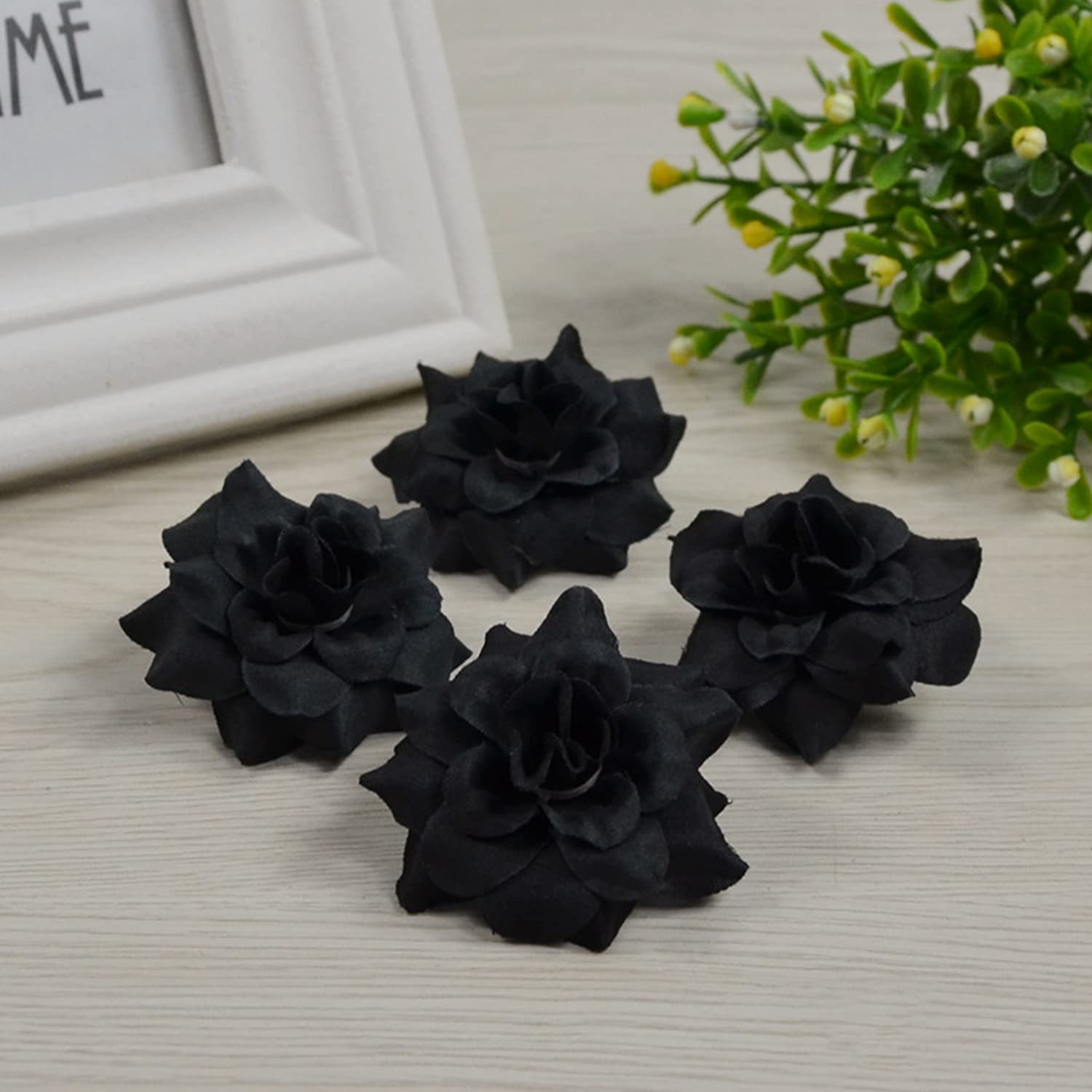Anevous 40 Stück Künstliche Blumenköpfe, Kunstblumen Blütenköpfe Blumen Rosen Köpfe, Fake Rosen kunstblume Deko Blumen Köpfe für DIY Hochzeit Party Deko Muttertag, Zuhause Dekoration,Gold