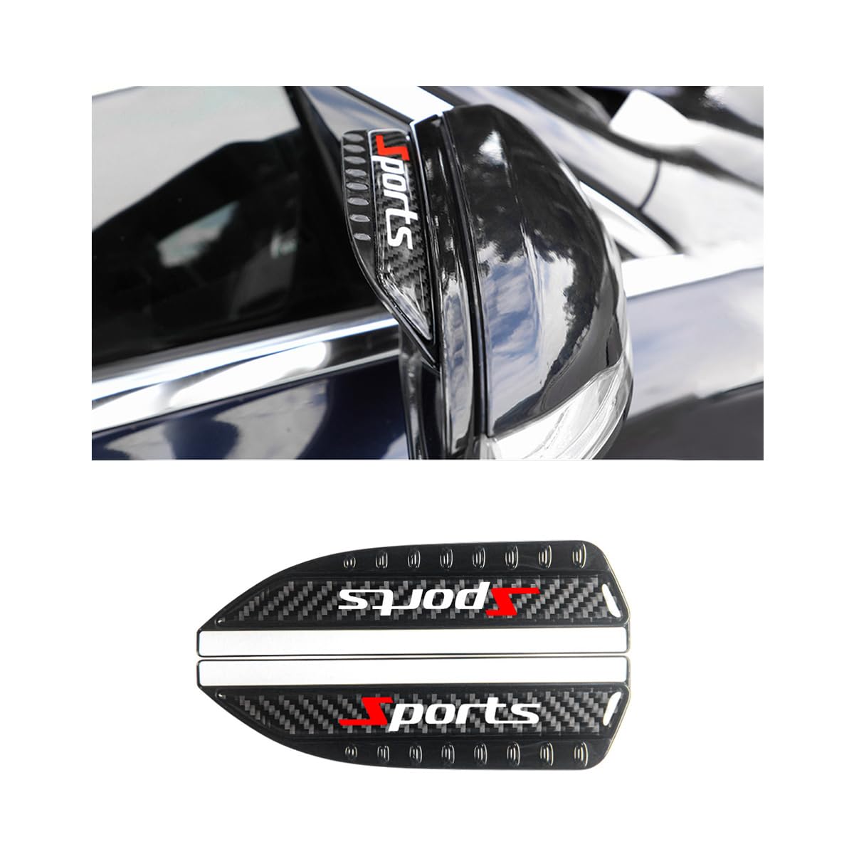 Suvnie 2 PCS Carbon Fiber Automotive Rear View Side Mirror Rain Eyebrow, Universal Vehicle Side View Mirror Rain Cover for Car Truck SUV