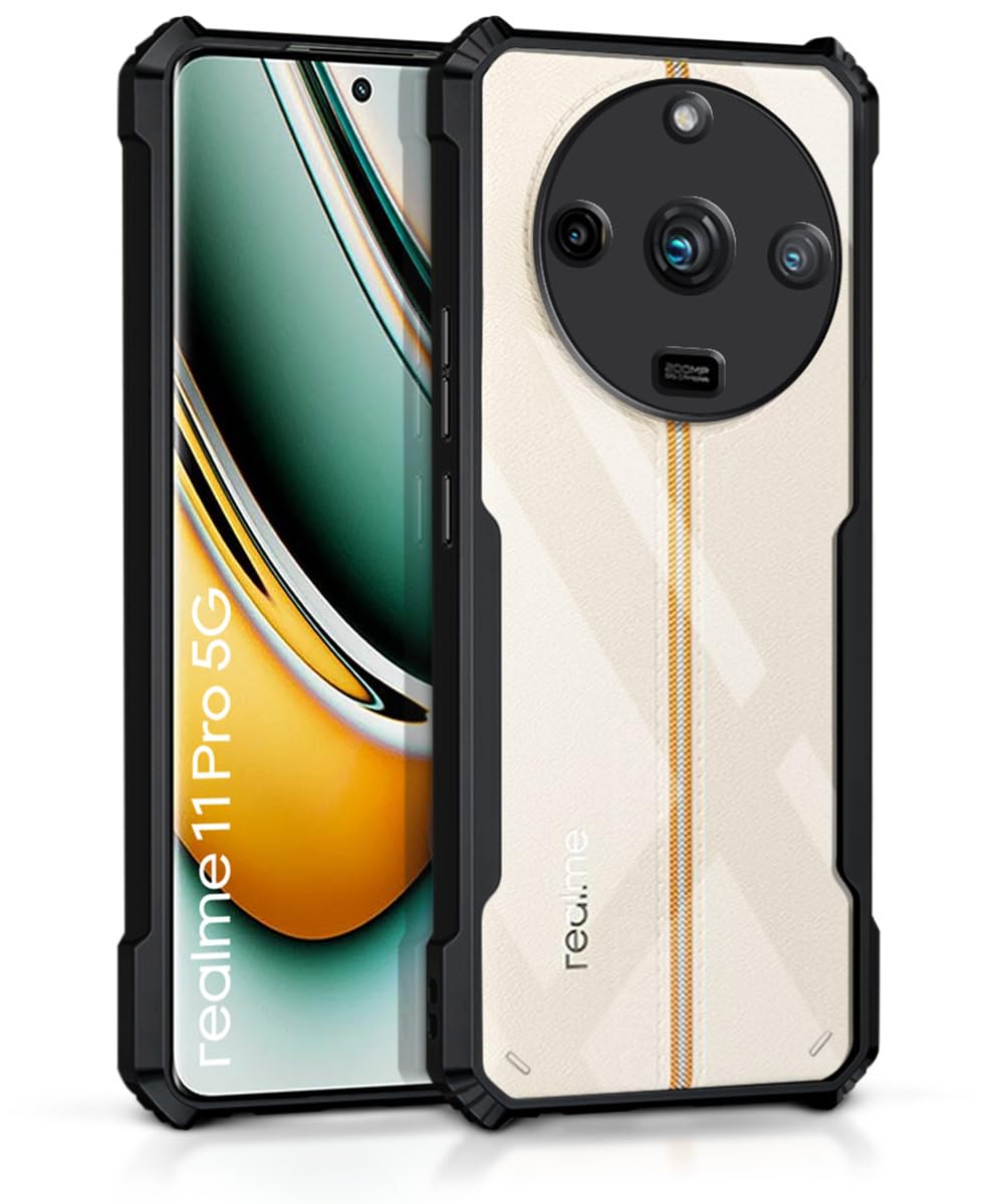 WOW IMAGINE TPU+PC Shock Proof Clear Protective Back Case For Realme Narzo 60 Pro|11 Pro|11 Pro Plus 5G-Airedge Technology|360 Degree Camera Protection|Transparent Hybrid Mobile Cover-Black (B0C7CS5HZ3) Amazon Price History, Amazon Price Tracker
