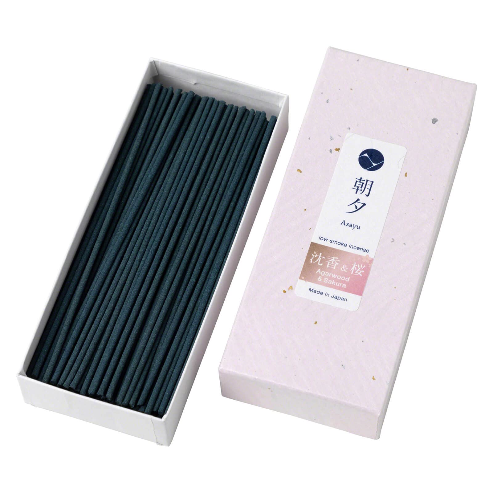 Asayu Japan Sakura And Agarwood Premium Blend Asayu Japanese Low Smoke Incense Sticks - Sakura Cherry Blossom And Agarwood Premium Blend Scent - Ca. 80 Sticks, 40Gr - Made In Japan - Quality For Relaxation