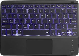 Wireless Bluetooth Keyboard with Touchpad for ipad,Mini Small Portable Backlit Rechargeable 10 inch Ultra-Slim Wireless Keyboard for Tablet Smartphone PC Desktop Computer Laptop Windows Android iOS