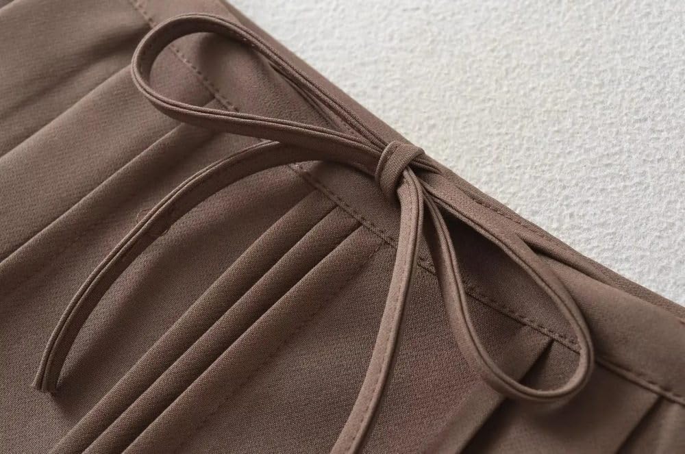 SWEPER Jupe Courte Femme - Mini Short Cargo pour Femme, Jupe Décontractée, Slim, Taille Haute, À Lacets sur Le Devant