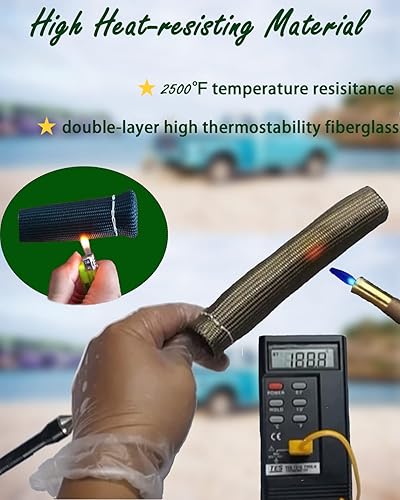 Miniatura 4 de Protector térmico de alambre para bujías, 8 piezas de 2500 para bujías de 2500, funda de protección de calor de 6 pulgadas de repuesto para LS1  LS2