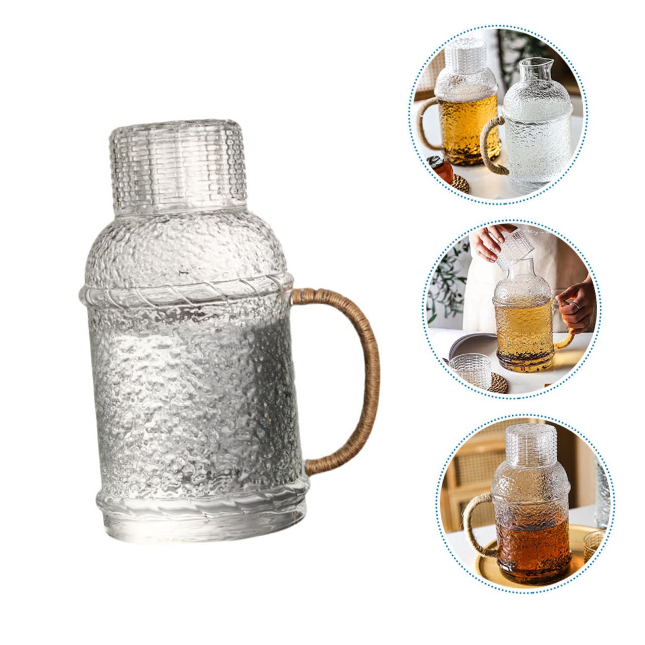 ULTECHNOVO Jarra De Agua De Vidrio Hervidor Tapa Jarra De Agua Para Cocina y Bebidas