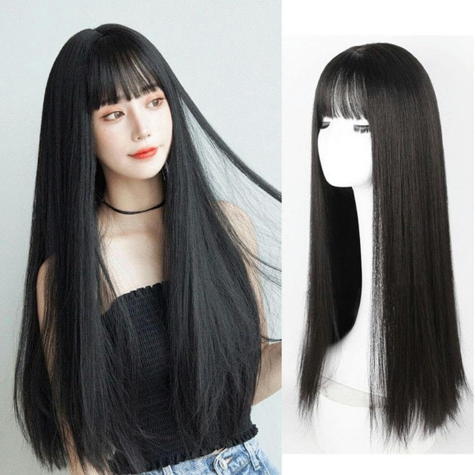 Amazon.co.jp: 日本人かつら女性ロングストレートヘアウィッグ