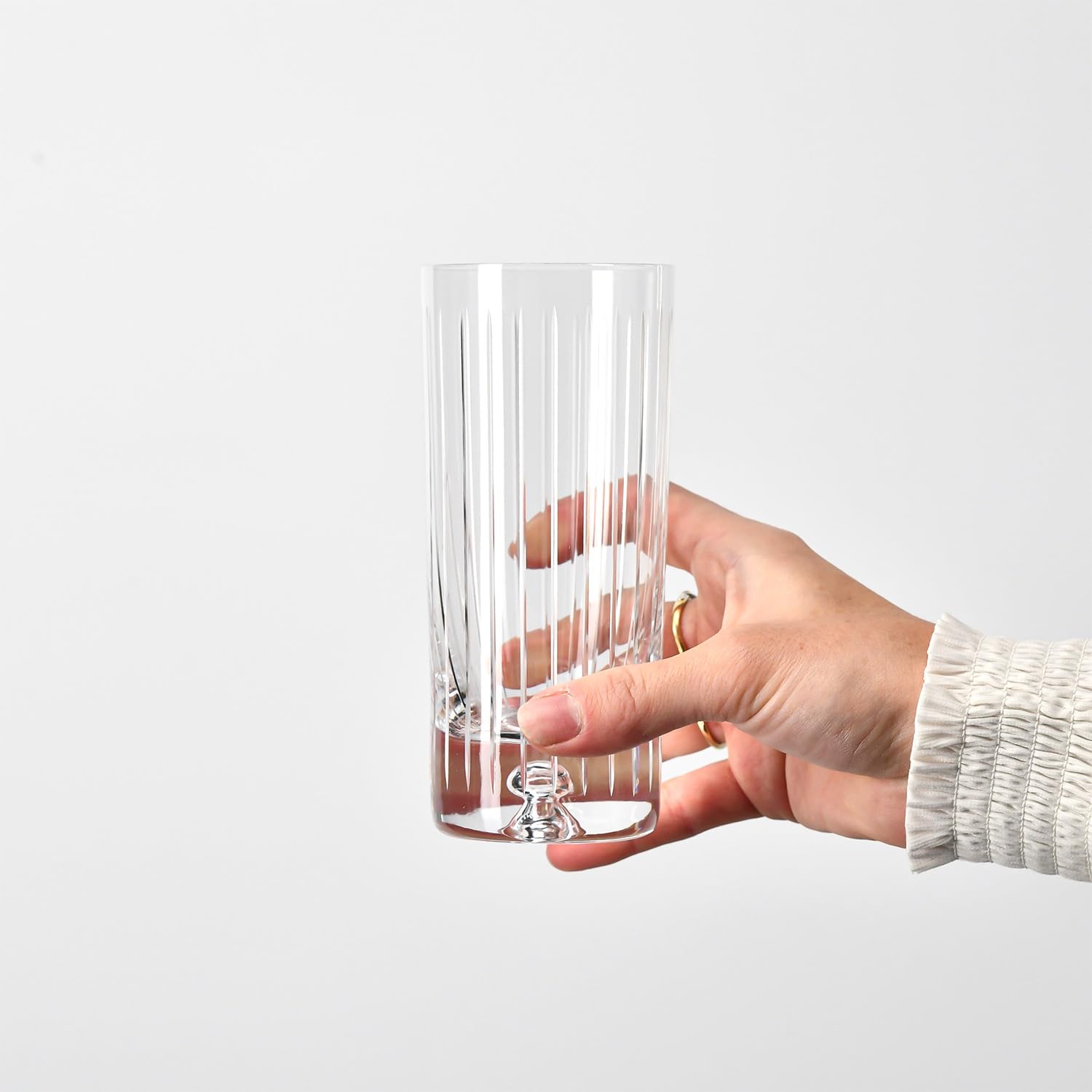 Krosno – Bicchieri per acqua, succhi e drink 300 ml – set da 4 pezzi – Collezione Saga – Vetro di cristallo – Realizzati a mano e incisi – Ideali come regalo