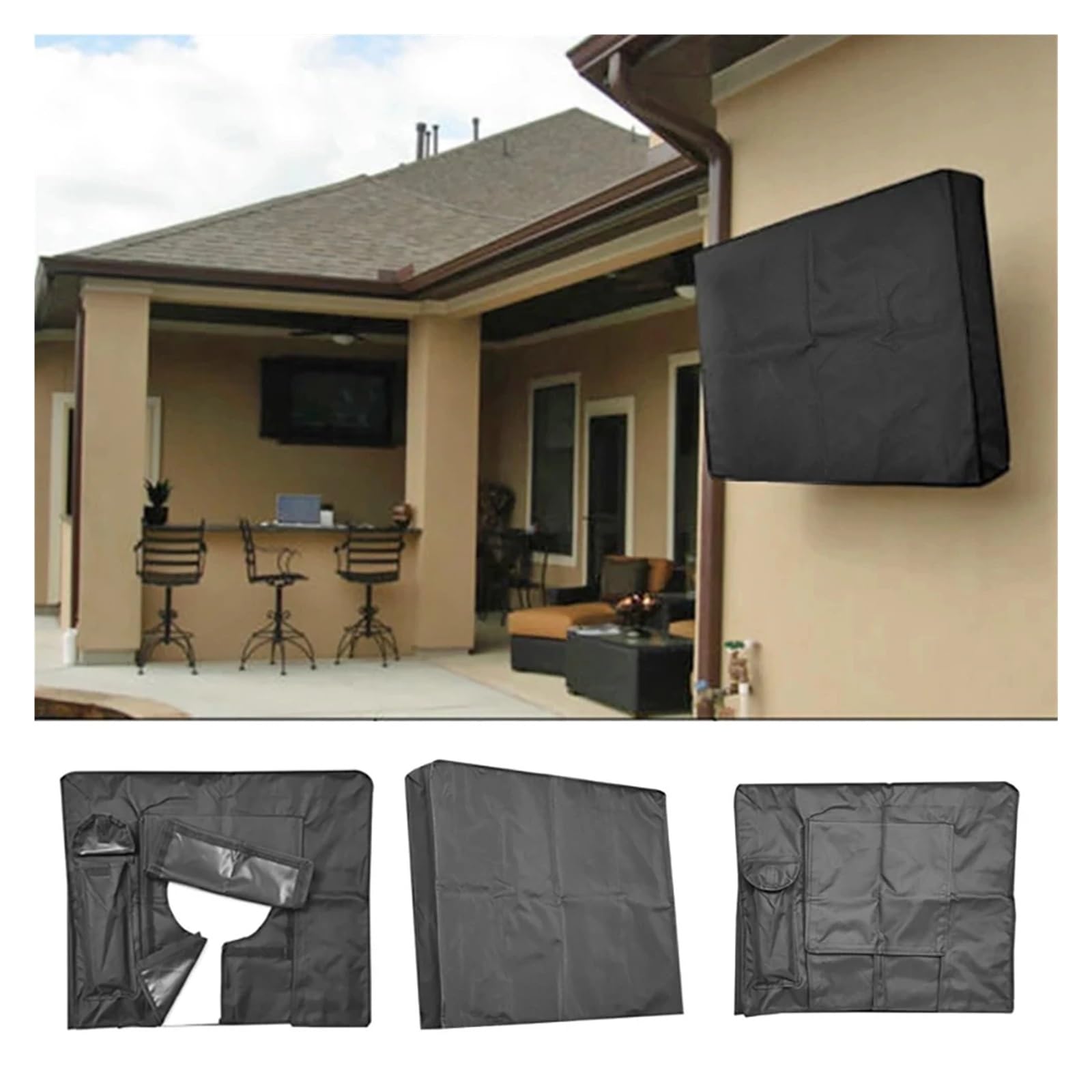 Copri TV Copertura TV Esterna Antipolvere Resistente alle intemperie Beige 32 "36" 40 "46" 50 "55" 60 "65" Proteggi Schermo TV Copertura TV Esterna Patio Giardino(Beige,46-48inch)