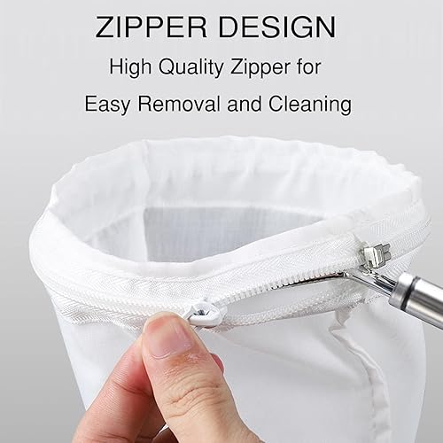 Miniatura 5 de FATCAT Paño de queso de malla fina, bolsas de filtro de malla fina, bolsa de leche de nuez con mango de acero inoxidable, estopilla para colar,