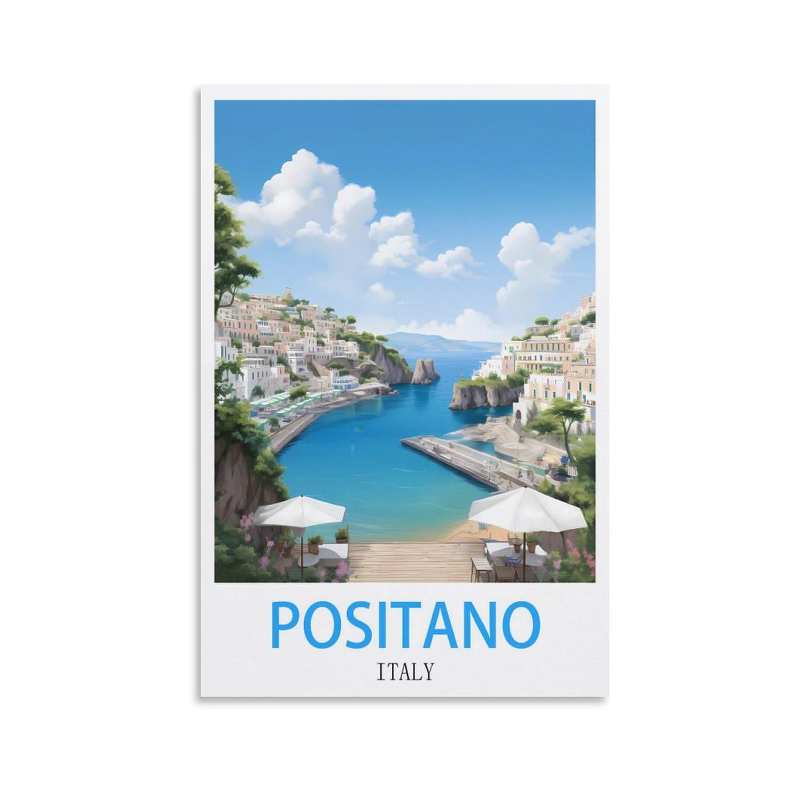 Vintage Metal Tin Sign,Positano Italy,Travel Tin Signs Metal Poster Wall Decor Office Cafe Bathroom Badroom 30x30cm