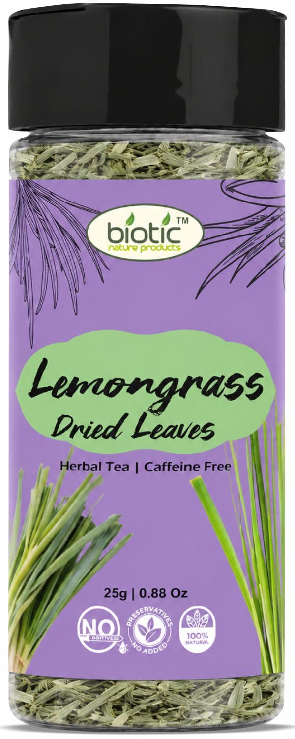 Biotic Natural Dry Lemon Grass Leaves - Fresh Lemongrass Dried Leaves for Tea - Organic Herbal Tea - 25gm-image-9
