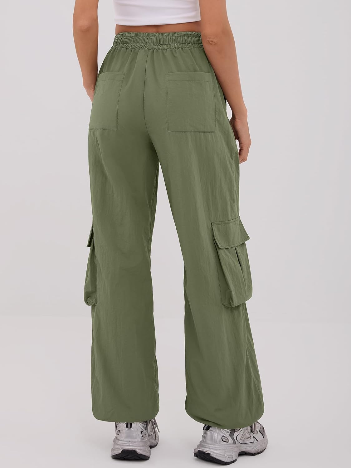 ZAFUL Cargo Pants Women High Waisted Parachute Pants with Pockets Quick Dry Lightweight Baggy Pants - Image 4