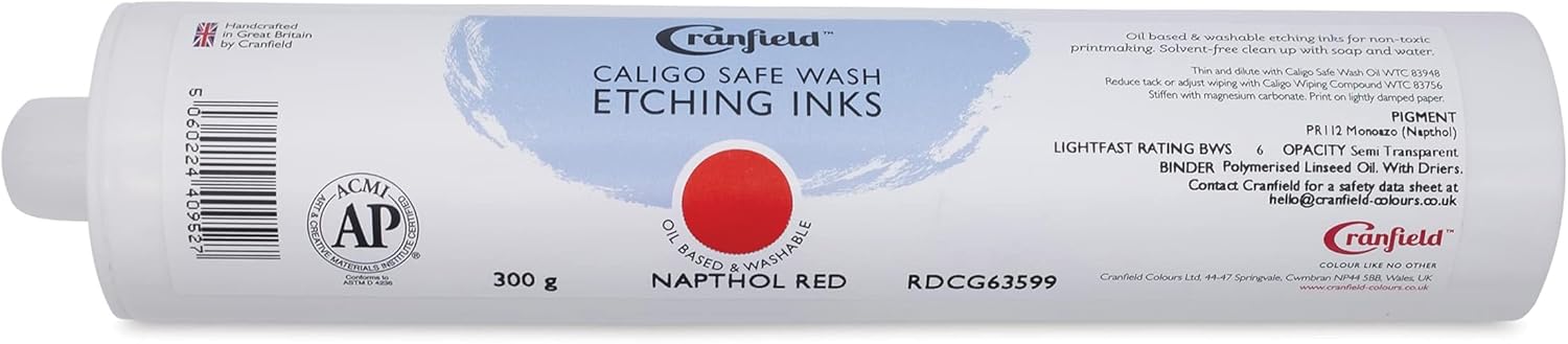 Cranfield Caligo Safe Wash Etching Ink Cartridge - Napthol Red, 300 g