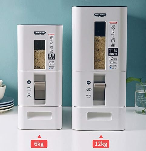 Miniatura 8 de Dispensador de arroz, contenedores de almacenamiento de plástico, contenedor de almacenamiento sellado al aire para mantener el arroz seco, fresco y