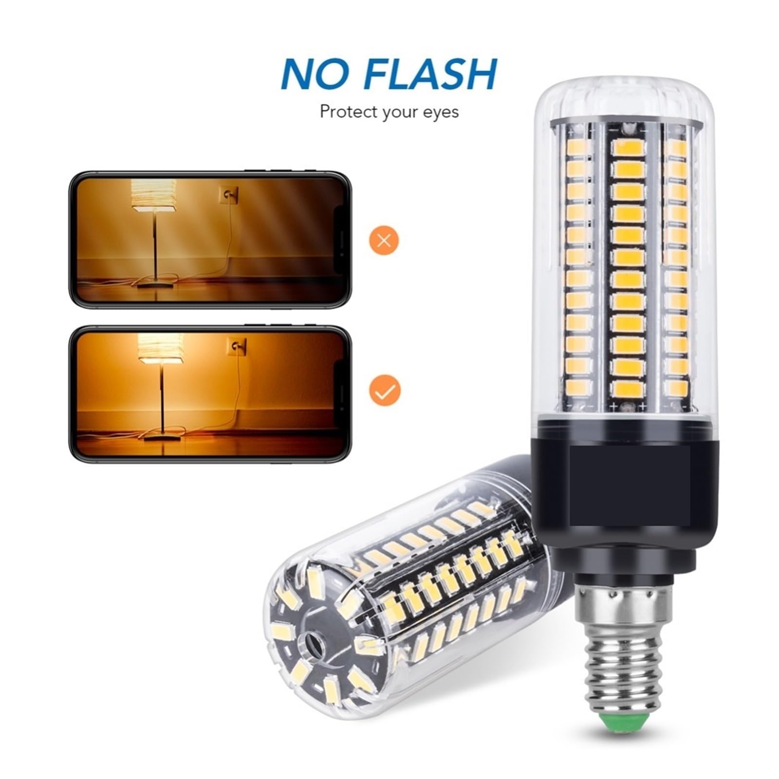 Żarówka LED E14 Lampa Kukurydziana E27 Led 5736 AC85~265 V 3,5 W 7 9 12 15 20 Niskie ZużYcie Energii(Warm White,E14 132leds 12W)