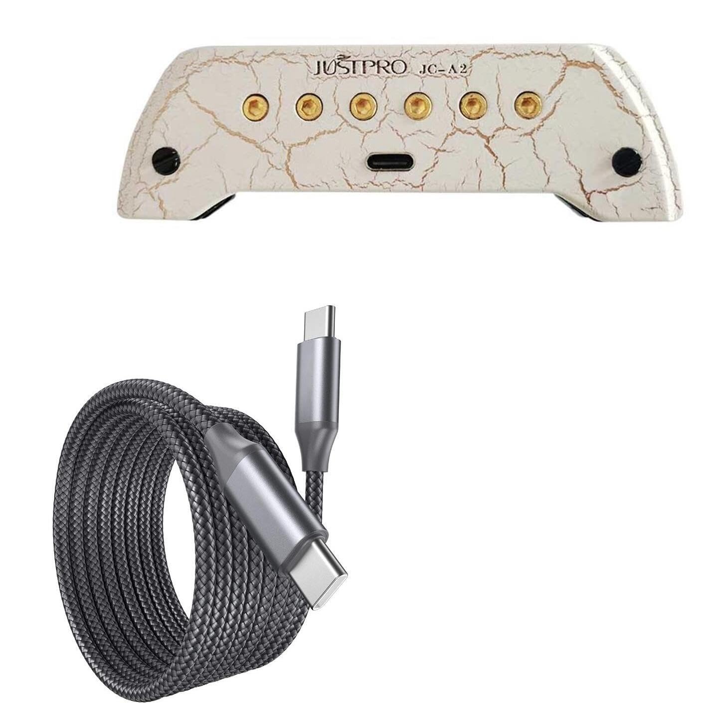 BoxWaveCable Compatible with JUSTPRO JC-A2 Acoustic Guitar Pickup - DirectSync PD Cable (10ft) - USB-C to USB-C (100W), Long 10 Foot PD Braided Nylon Alloy Cable - Jet Black
