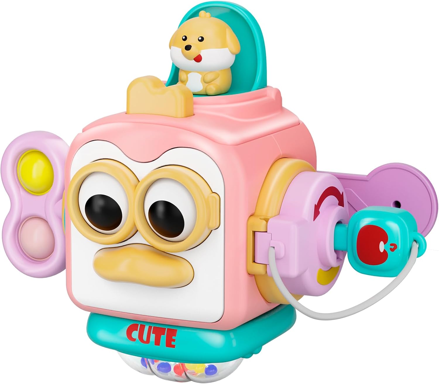 Montessori Toys 1 Year Old,Toys for 1 Year Old Girl, Busy Cube Toddler Girl Toys, Travel Sensory Toys for Toddlers 1-3, Toys for Girls to Learn Fine Motor Skills, Birthday Gifts for Girls