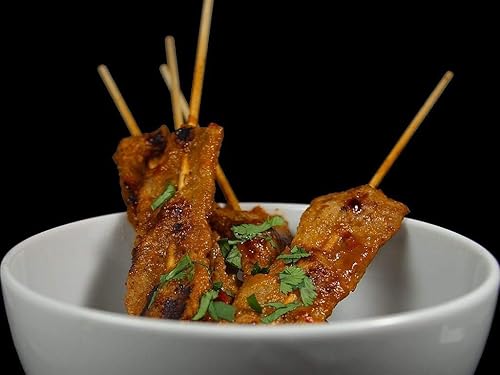 Miniatura 5 de KingSeal Brochetas de madera de bambú natural, 6 pulgadas x 0.098in de diámetro, para shish kebabs, barbacoa y arreglos de frutas, paquete a granel,