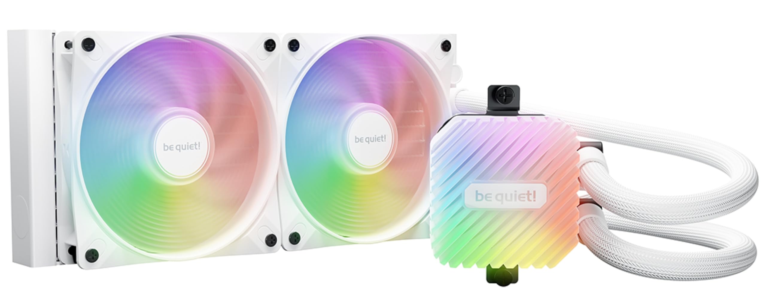 be quiet! Light Loop 240mm | All in One Water Cooling System | ARGB Water Cooler | ARGB Hub | Customizable LED Cooling Block | White | BW021