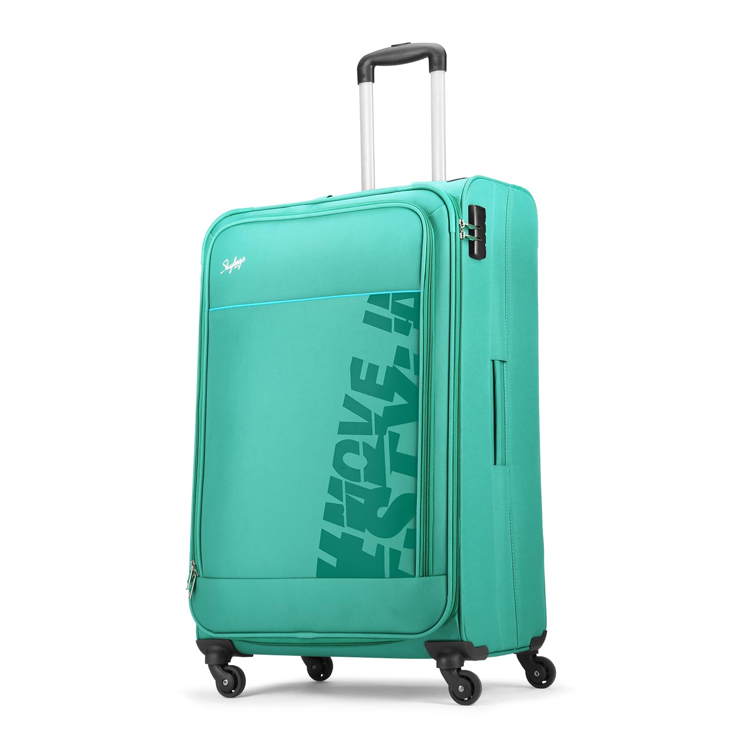 Skybags Polypropylene Rhumba 76 Cms Large Check-in Polyster Soft Sided 4 Wheels Luggae/Suitcase/Inline Trolley Bag- Green