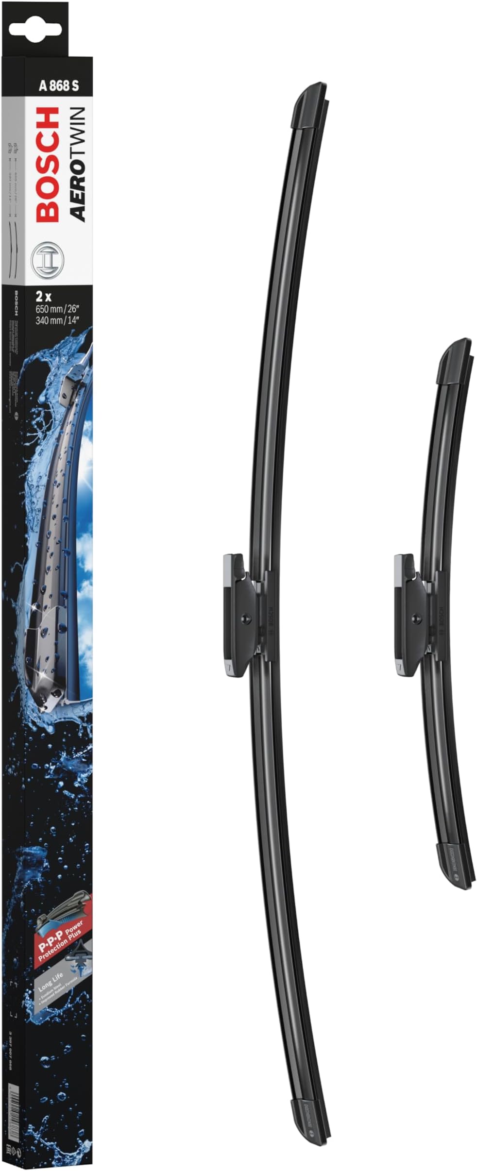 Wiper Blade Aerotwin A868S, Length: 650mm/340mm – Set of Front Wiper Blades - Only for Left-Hand Drive (EU)