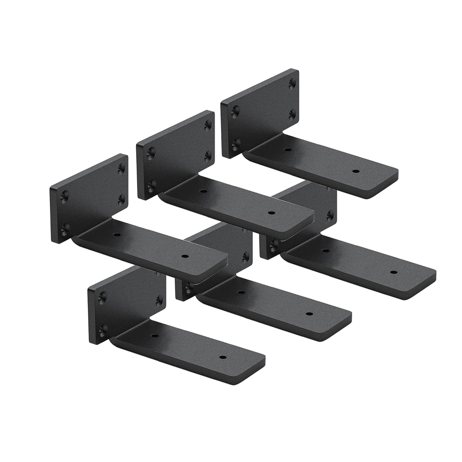 8 Pack Shelf Brackets 10 Inch Floating Shelf Bracket 1/5 inch Thick Heavy Duty Hidden Shelf Brackets Iron Metal Brackets for Shelf Support with Screw Included — Amazon image 11