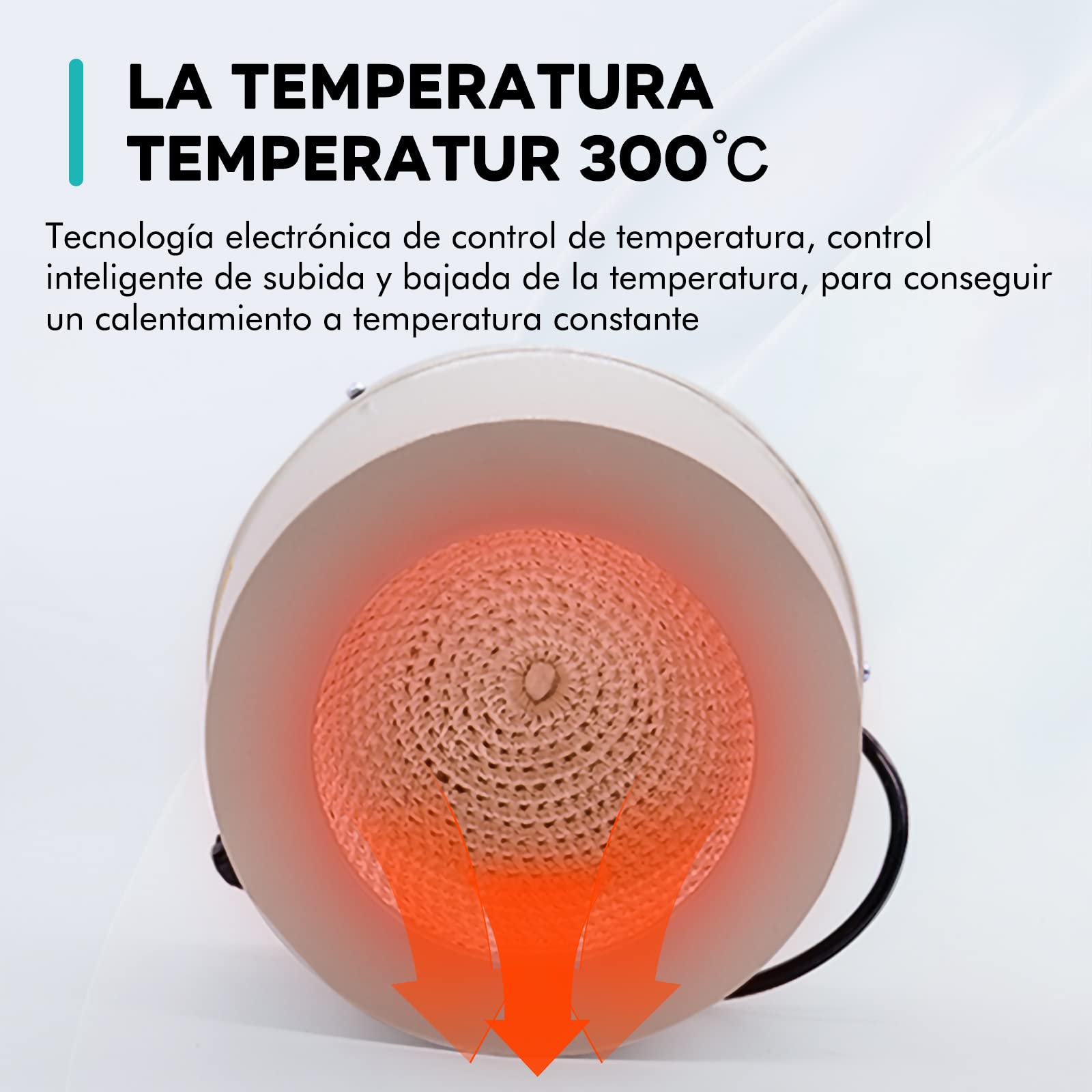 LAB FISH Manto Calefactor Magnético 1000ml, Agitador Magnético Termostático para Laboratorio 350W, con Pantalla Digital, Sonda de Temperatura y Temporizador